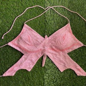 Pink Beaded Butterfly Top